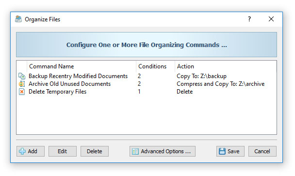 Rule-Based File Management Actions