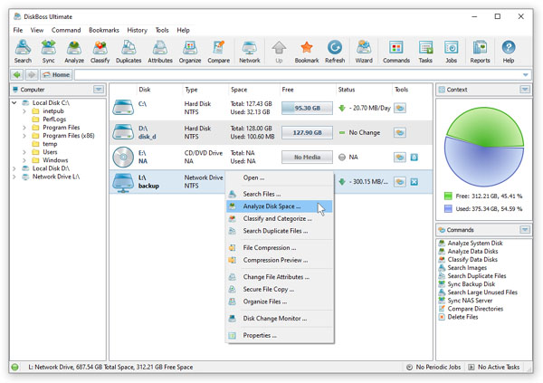 DiskBoss Analyze WebDAV Network Drive