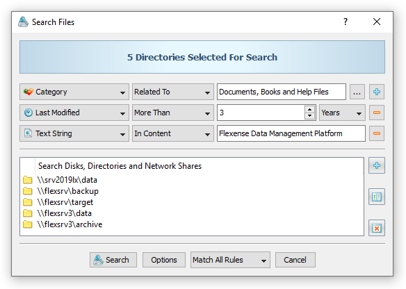 FDM Rule-Based File Search
